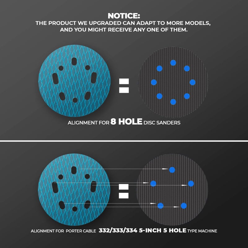 toolant Diamond Shape 5 Inch 60 Grit Sanding Disc, Revolutionary Patent 8 Hole Hook and Loop Sanding Discs for Random Disc Sanders & Orbital Sanders (50Pack) by - Image 2